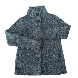 Lilla P Angora Cotton Blend High Neck Button down Cardigan size XS